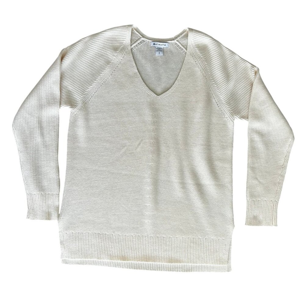 Athleta Purist V-Neck Sweater — Oatmeal